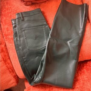 Aritzia Green Faux Leather Pants